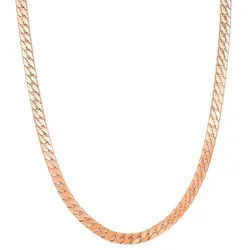 Hey Happiness Panzerkette Cuban Link Chain, 18K Roségold Vergoldet, Damen Cuban-Kette, Wasserfester Statement Schmuck rosa