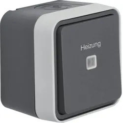 Berker 35663505 Kontroll-Wechselschalter mit Aufdruck "Heizung", Aufputz, W.1, grau/lichtgrau