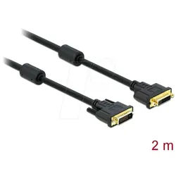 DELOCK 83186 - DVI Verlängerung DVI 24+1 Stecker auf Buchse, 2 m