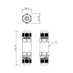 Outdoor-Multi-Kabelverbinder für 2 Kabel 4-14mm