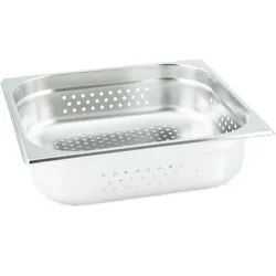 GN Behälter Gastronorm 2/3 100 mm gelocht/perforiert aus Edelstahl GVK ECO