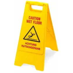 Mopptex Warnschild, Klappbarer Aufsteller mit beidseitiger Beschriftung, Maße (B x H): 24/20 x 34 cm