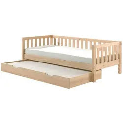 Mid.you Ausziehbett , Kieferfarben , Holzwerkstoff , Kiefer , Höhe ca. 10 cm , 90x200 cm , Lattenrost,nicht verstellbar , Schlafzimmer, Betten, Ausziehbetten