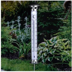 Gravidus Gartenthermometer LED Solar Thermometer beleuchtet Solarthermometer