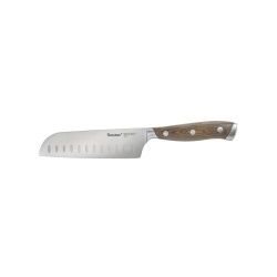 Metaltex Heritage Santokumesser, Santoku Messer mit robustem Griff aus Pakka Holz, 1 Stück, Länge: 25 cm