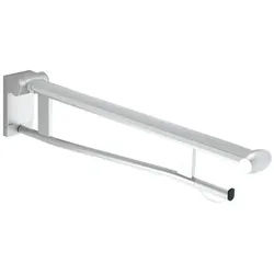 KEUCO PLAN Care Stützklappgriff, mit Toilettenpapierrollenhalter, 850mm, 34903010837, Farbe: verchromt / schwarz