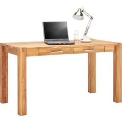 Linea Natura Schreibtisch , Wildeiche , Holz , Wildeiche , massiv , 2 Schublade(n) Schubladen , rechteckig , eckig , 140x70x76 cm , Holzmöbel, Holztische, Schreibtische Holz, Schreibtische Holz