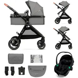 Kinderkraft Kombi-Kinderwagen ESME 3IN1, (Set, 7-tlg), inkl. Babyschale MINK PRO 2 i-Size (40–87 cm) grau