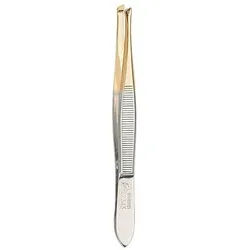 ERBE Erbe PinzettenPinzette, 1/3 vergoldet, 9 cm in Blisterverpackung 1 Stk.
