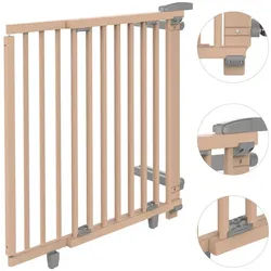 Geuther Treppenschutzgitter Oris zum Bohren 67-135 cm Naturbelassen, Für Erwachsene leicht zu öffnen 95 cm