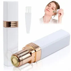 feinlux Epilierer Gesichtsepilierer Epilierer, Aufsätze: 1 St., Gesichtshaarentfernung für Frauen, Leise, sanft, mit integriertem LED-Licht, mini weiß
