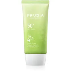 Frudia Sun Green Grape Sebum Control feuchtigkeitsspendendes Bräunungsgel für fettige und Mischhaut SPF 50+ 50 g
