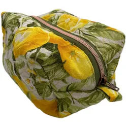 Ammerkind Kosmetiktasche Handgefertigte Kosmetiktasche (Boxie Bag) Lemon, Handarbeit aus Deutschland