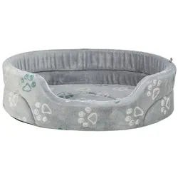 TRIXIE Bett Jimmy Soft, Softplüsch, oval, 85 × 75 cm, hellgrau