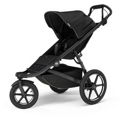 Thule Jogger , Schwarz , Textil , 35x63x91 cm , 5-Punkte-Gurt, Handbremse, Einhand-Faltmechanismus, Feststellbremse, Fußstütze abklappbar, Federung , Baby on Tour, Kinderwagen, Sportkinderwagen & Babyjogger