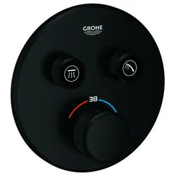 GROHE Thermostat Grohtherm SmartControl, 29119 FMS rund 2 Absperrvent. matt black, 291192430 291192430