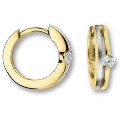 ONE ELEMENT Paar Creolen Zirkonia Ohrringe Creolen aus 333 Gelbgold, Zartes Emblem – unaufdringlich und dennoch ausdrucksstark goldfarben