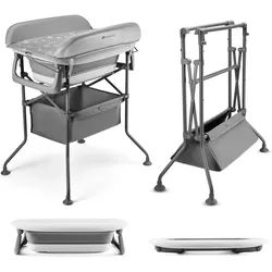 Kinderkraft Babybadewanne BUBBLY, mit Wickelauflage grau
