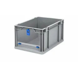 PROREGAL Eurobox NextGen Insight Cover | HxBxT 22x30x40 | 20 Liter | Hoch/Blau | Eurobehälter, Transportbox, Transportbehälter, Stapelbehälter