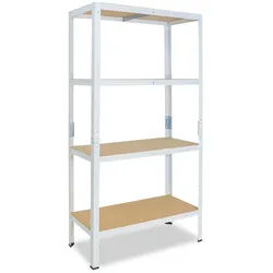 shelfplaza HOME 155x75x50 cm Schwerlastregal in weiß mit 4 Böden und 175 kg Traglast pro Boden