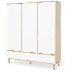 Pinolino Babykleiderschrank , Weiß, Eschefarben , Holzwerkstoff , 5 Fächer , 1 Schubladen , 155x185x55 cm , Baby & Kindermöbel, Babyzimmer, Babyzimmer-serien