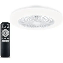 Philips LED Deckenleuchte Deckenventilator Amigo, Abschaltautomatik, CCT - über Fernbedienung, Dimmer, Dimmfunktion, Farbsteuerung, Farbwechsel, Fernbedienung, Infrarot inkl., Ventilatorfunktion, dimmbar über Fernbedienung, mehrere Helligkeitsstufen, LED fest integriert, warmweiß - kaltweiß, inkl. Fernbedienung weiß Ø 58 cm x 14,2 cm