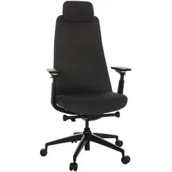 Mid.you Chefsessel , Schwarz , Textil , Drehkreuz , 68x120-131x60 cm , Sitzfläche 360° drehbar, inklusive Armlehnen, ergonomische Rückenlehne , Büromöbel, Bürostühle, Chefsessel