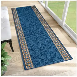 Tapiso Läufer Anti Rutsch, rechteckig, Höhe: 6 mm, Antirutsch Flurläufer Meterware, rutschfest, pflegeleicht blau 80 cm x 440 cm x 6 mm
