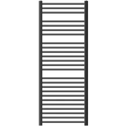 LuxeBath Elektrischer Badheizkörper Sahara 600x1500mm Anthrazit gerade Seitenanschluss + Heizstab 1200W Thermostat Handtuchheizkörper Handtuchwärmer
