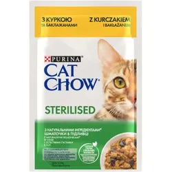CAT CHOW Sterilisiertes Huhn & Aubergine in Soße 85g