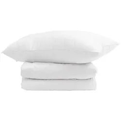 vidaXL Bett Winterbettdecke mit Kissen 2 pcs Weiß Daunenfeder (2-tlg) weiß