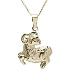 OSTSEE-SCHMUCK Kette mit Anhänger Ostsee-Schmuck Kette mit Anhänger Tierkreiszeichen Widder (2-tlg) goldfarben 42 cm