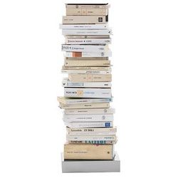 Büchersäule Ptolomeo Opinion Ciatti silber, Designer Bruno Rainaldi, 75x25x25 cm