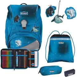 Scout Alpha Exklusiv Safety Light Schulranzen-Set 5-teilig Polar Blue