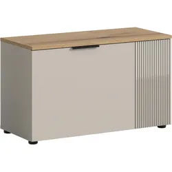 Home affaire Sitzbank EDIL, Breite 80cm, 2 Türen, 4 Fächer (1-St., moderne Farbkombination, Platz für ca. 6 Paar Schuhe), Garderobenbank, Bank, Flurbank, Schuhbank, Dielenbank beige