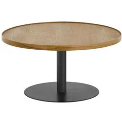 MCA furniture Couchtisch Couchtisch Monteverde, rund, Ø60/Ø80, Eiche / schwarz, verschieden (no-Set), Breite 80 cm,Tischplatte aus Echtholz furniert braun