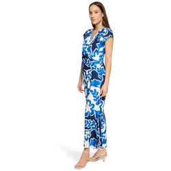 Betty&Co Overall Damen kurzarm (1-tlg) blau|weiß L (42)