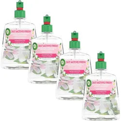 Air Wick Raumduft Active Fresh Nachfüller Jasminblüte 4 x 228ml (Spar-Pack, 4-St., automatisches Duftspray), aerosolfrei