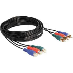 DELOCK 85370 - Cinch RGB Videokabel 3 x Stecker zu 3 x Buchse 3 m