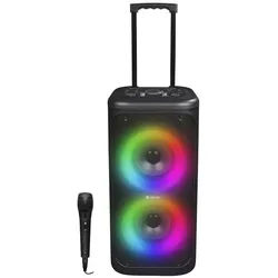 Denver TSP-353 Portable-Lautsprecher (Bluetooth, 400 W, Trolley-Design mit Rollen, Karaoke mit Mikro, TWS, Bass-/Höhenregler) schwarz