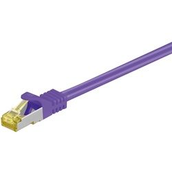 Goobay RJ45 Patchkabel CAT 6A S/FTP (PiMF), 500 MHz mit CAT 7 Rohkabel, Violett