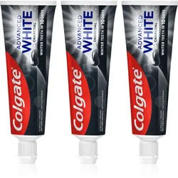 Colgate Advanced White Charcoal bleichende Zahnpasta mit Aktivkohle 3x75 ml