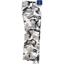 Cargohose BRANDIT "Brandit Herren US Ranger Cargo Pants", Herren, Gr. 4XL, US-Größen, snowcamouflage, 65% Polyester, 35% Baumwolle, loose fit, Hosen Cargohose