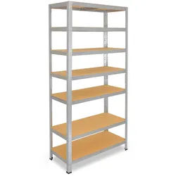 shelfplaza HOME 155x75x50 cm Schwerlastregal in verzinkt mit 7 Böden und 125 kg Traglast pro Boden
