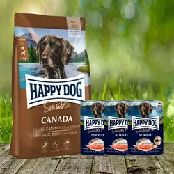 Happy Dog Supreme Sensible Canada 11 kg + Happy Dog Sensible Pure Norway 3 x 400 g