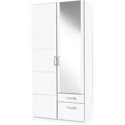 priess Kleiderschrank Bilbao Türanschlag links oder rechts weiß 94 cm x 193 cm x 54 cm