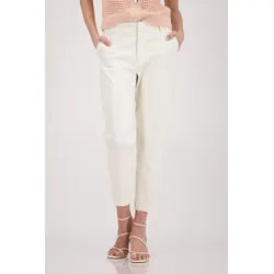 7/8-Hose MONARI "Hose Bügelfalte", Damen, Gr. 38, N-Gr, beige, Web, Obermaterial: 66% Baumwolle, 29% Polyamid, 5% Elasthan, unifarben, regular fit 7/8-Länge, Hosen 7/8-Hose, Regular fit mit Bügelfalten