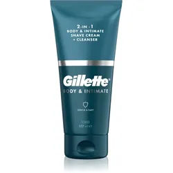 Gillette Body&Intimate 2in1 Shave Cream Rasierprodukt mit Reinigungsemulsion für die Leistengegend für Herren 150 ml