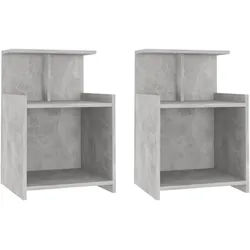 vidaXL Nachttische 2 Stk. Betongrau 40x35x60 cm Holzwerkstoff