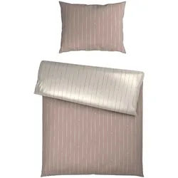 Dieter Knoll Wendebettwäsche , Beige , Textil , Streifen , 140x200 cm , Oeko-Tex® Standard 100, Oeko-Tex® Made IN Green , pflegeleicht, atmungsaktiv, schadstoffgeprüft , Heimtextilien, Bettwäsche & Leintücher, Bettwäsche, Wendebettwäsche